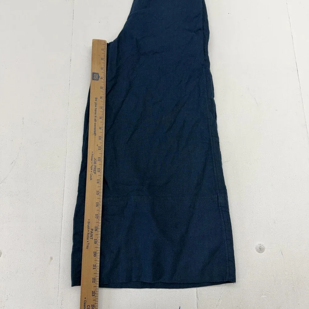 Banana Republic Pants Womens XXS Petite Blue Wide Leg Cropped Elastic Waist